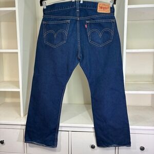 Levis Type 1 Iconic Straight Jeans Mens W40 L30 Dark Wash Button Fly Indigo Blue